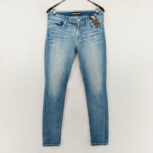 NEW Express Jeans Precision Fit Blue Stretch Denim Mid Rise Skinny Leg P3752